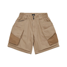 將圖片載入圖庫檢視器 LAKH SUPPLY Slanted Pockets Cargo Shorts (Khaki)