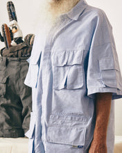 將圖片載入圖庫檢視器 LAKH SUPPLY x LFYT S/S Ten Pockets Oxford Shirts (Blue)