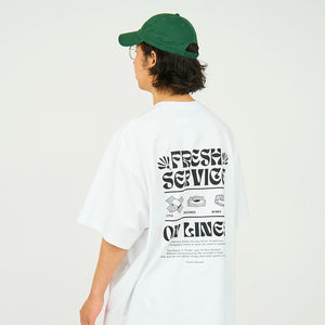 FRESH SERVICE Corporate Printed S/S Tee "On Lines" (White/Black)