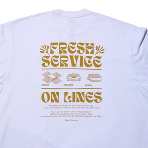[PREORDER] FRESH SERVICE Corporate Printed S/S Tee "On Lines" (White/Mustard)