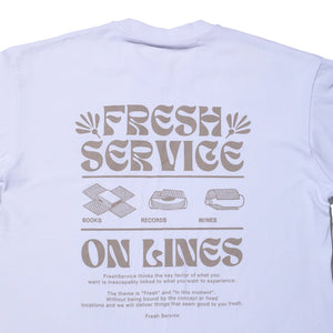 [PREORDER] FRESH SERVICE Corporate Printed S/S Tee "On Lines" (White/Greige)