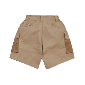LAKH SUPPLY Slanted Pockets Cargo Shorts (Khaki)