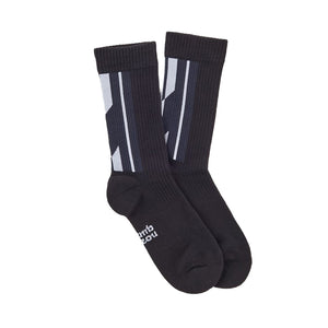 NOZZLE QUIZ LANDING Midcalf Socks (Silver Black)