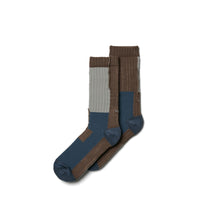 Load image into Gallery viewer, NOZZLE QUIZ Patchwork Crew Socks (Patch Ocre)
